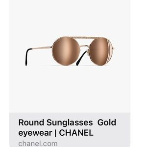Chanel Round Sunglasses Classic Gold